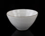 LUCIE RIE STUDIO POTTERY SPECKLED WHITE & MANGANESE STONEWARE BOWL DISH, SIGNED