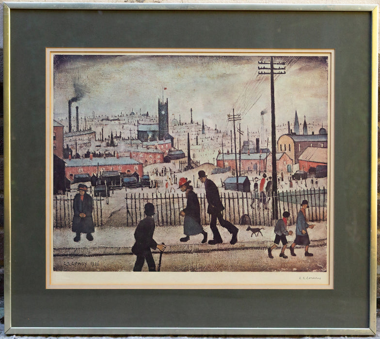 L.S. LAURENCE STEPHEN LOWRY 'VIEW OF A TOWN' SIGNED LIMITED EDITION PRINT, 795/850