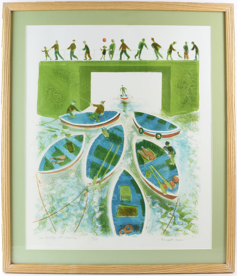 BERNARD CHEESE, 'THE BRIDGE AT STAITHES', LIMITED EDITION PRINT 6/25, SIGNED