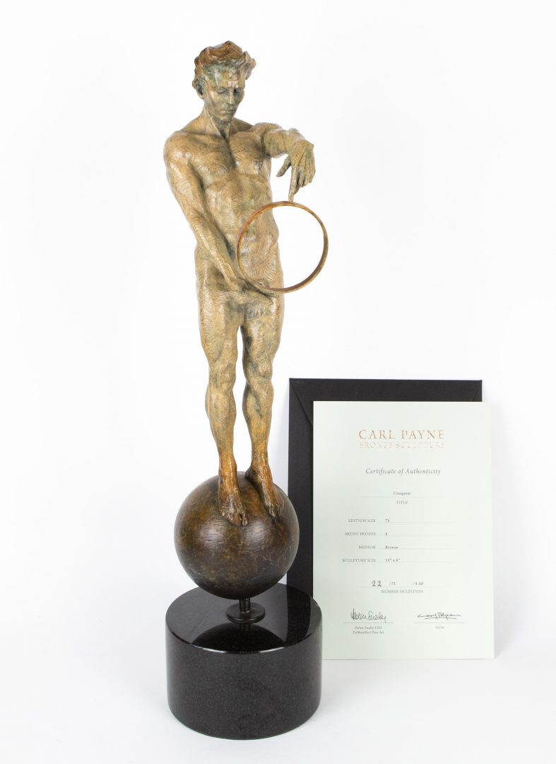 CARL PAYNE (b.1969) -CONQUEST- LIMITED EDITION BRONZE SCULPTURE FIGURE & COA