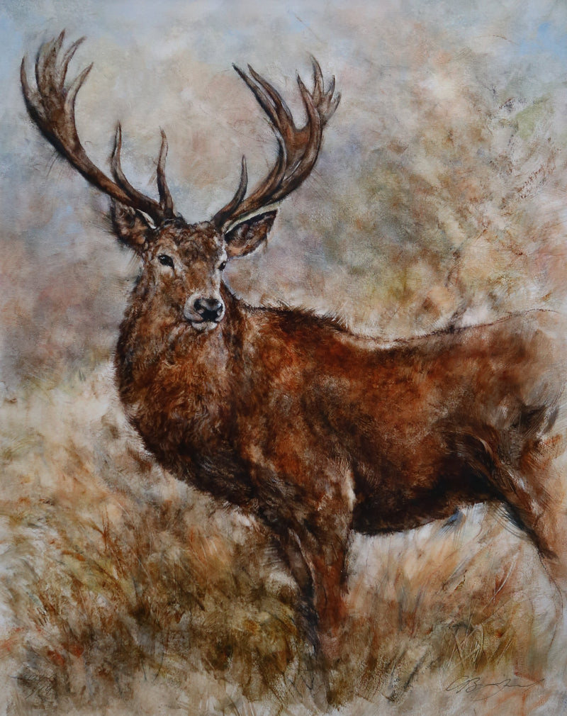 GARY BENFIELD, 'MAJESTIC STAG', LIMITED EDITION PRINT 134/195 & COA