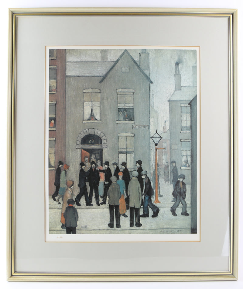 L.S. LAURENCE STEPHEN LOWRY, 'THE ARREST', LIMITED EDITION COLOUR PRINT 303/850