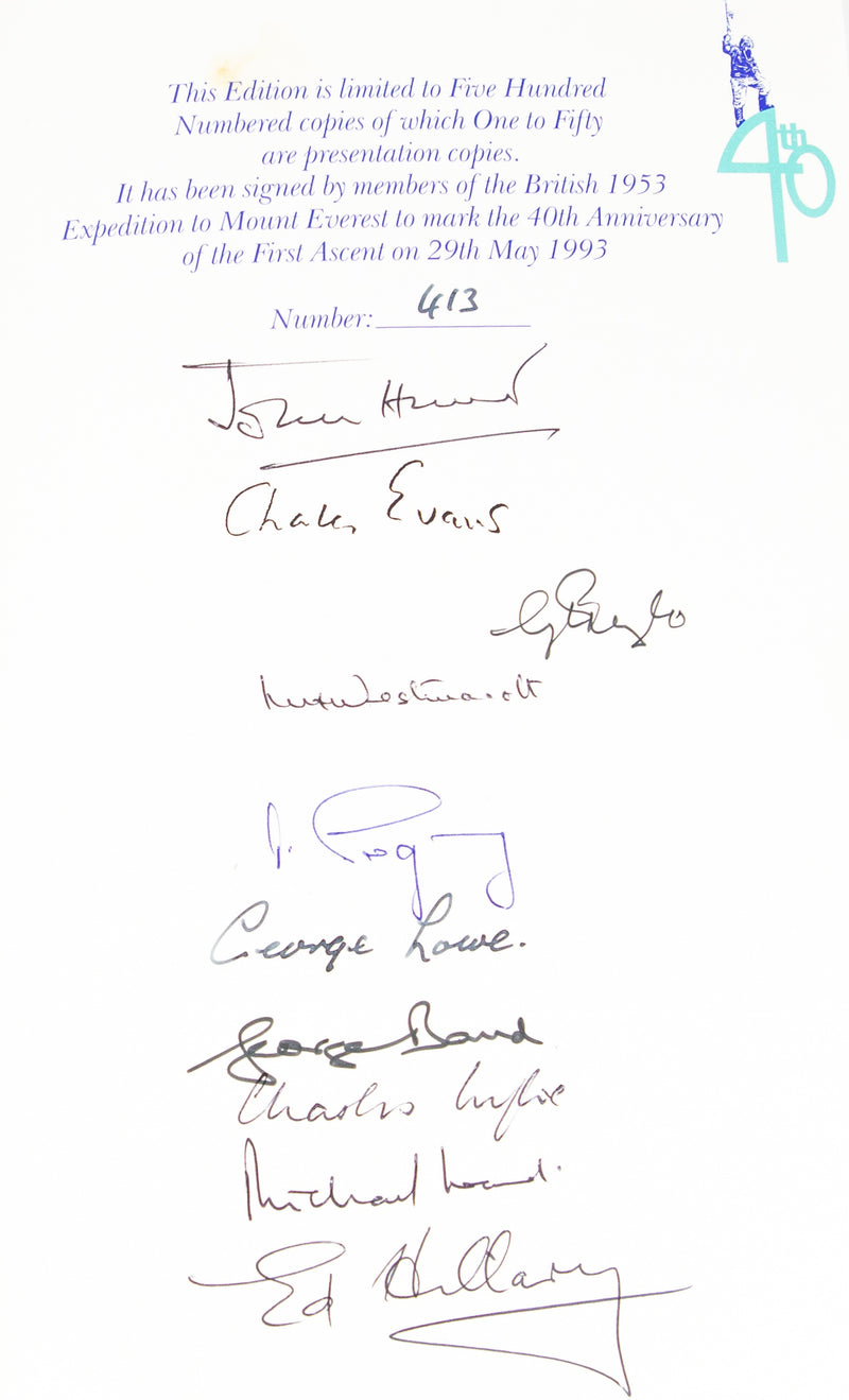 THE ASCENT OF EVEREST, LIMITED EDITION BOOK SIGNED JOHN HUNT, EDMUND HILLARY etc