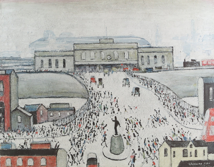 L.S. LAURENCE STEPHEN LOWRY, 'STATION APPROACH', SIGNED LIMITED EDITION PRINT, 370/850
