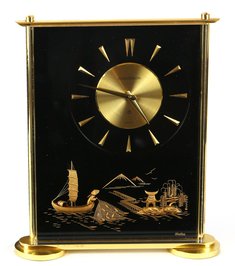 JAEGER LECOULTRE MARINA 488 JAPANESE MOUNT FUJI 8-DAY MANTEL CLOCK, BOXED