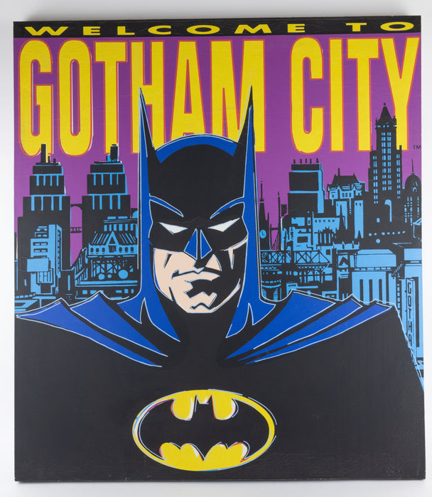 STEVE KAUFMAN 'BATMAN WELCOME TO GOTHAM CITY' LARGE LIMITED EDITION PRINT SIGNED