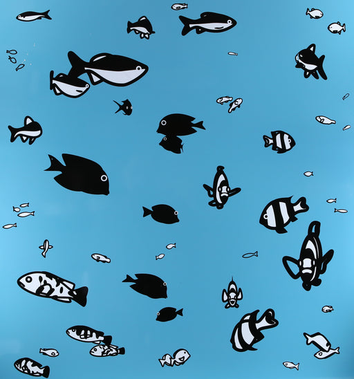 JULIAN OPIE, 'WE SWAM AMONGST THE FISHES', LIMITED EDITION SCREEN PRINT, 132/160