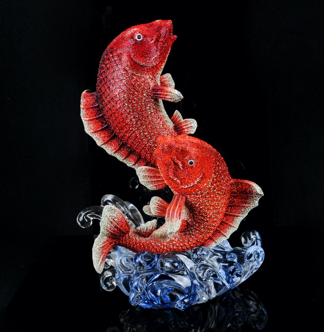 新品❣️和の希少品SWAROVSKI CRYSTAL 金魚 Swarovski Myriad -Ji Xiang- Tabertshofer Crystal Carp Centrepiece