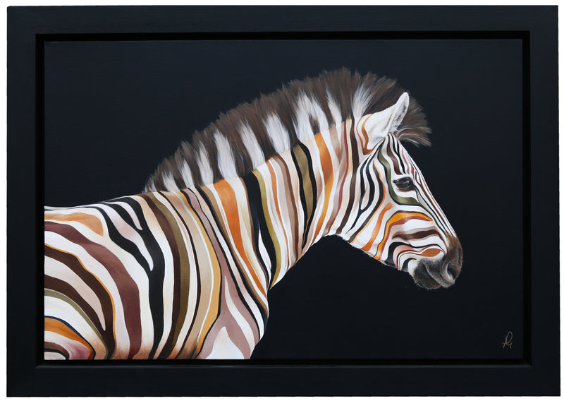 HAYLEY GOODHEAD, 'MR BROWN', ZEBRA, LARGE ORIGINAL OIL PAINTING, SIGNED