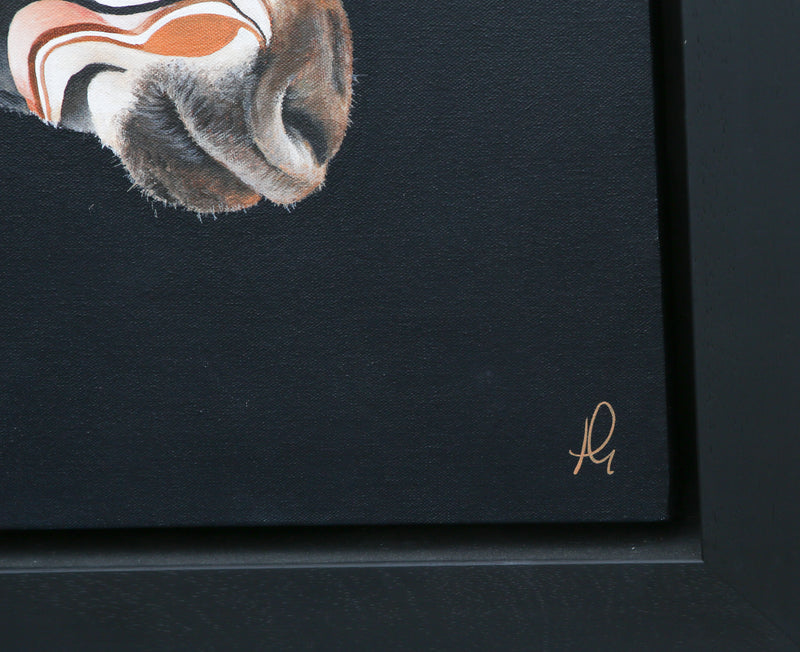 HAYLEY GOODHEAD, 'MR BROWN', ZEBRA, LARGE ORIGINAL OIL PAINTING, SIGNED