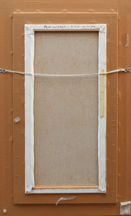 GOVINDER NAZRAN, 'HOLY DOG', RED, LARGE ORIGINAL OIL PAINTING, SIGNED