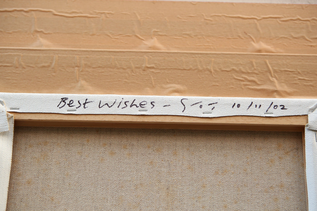 GOVINDER NAZRAN, 'HOLY DOG', RED, LARGE ORIGINAL OIL PAINTING, SIGNED