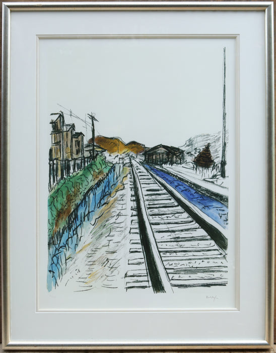 BOB DYLAN, 'TRAIN TRACKS' (WHITE), MEDIUM LIMITED EDITION DRAWN BLANK PRINT 2012