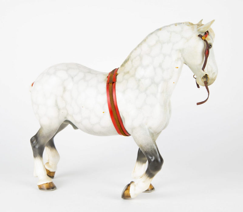 BESWICK 'PERCHERON' LARGE HARNESSED DAPPLE GREY SHIRE SHOW HORSE FIGURE No. 2464