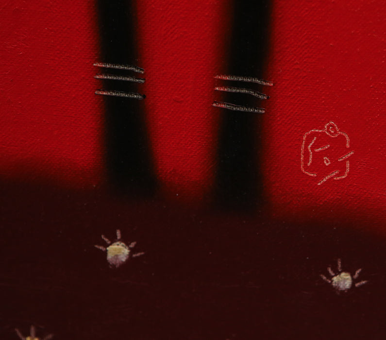 GOVINDER NAZRAN, 'HOLY DOG', BLACK, LARGE ORIGINAL OIL PAINTING, SIGNED