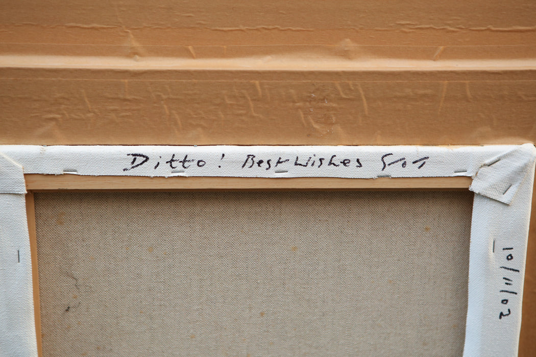 GOVINDER NAZRAN, 'HOLY DOG', BLACK, LARGE ORIGINAL OIL PAINTING, SIGNED