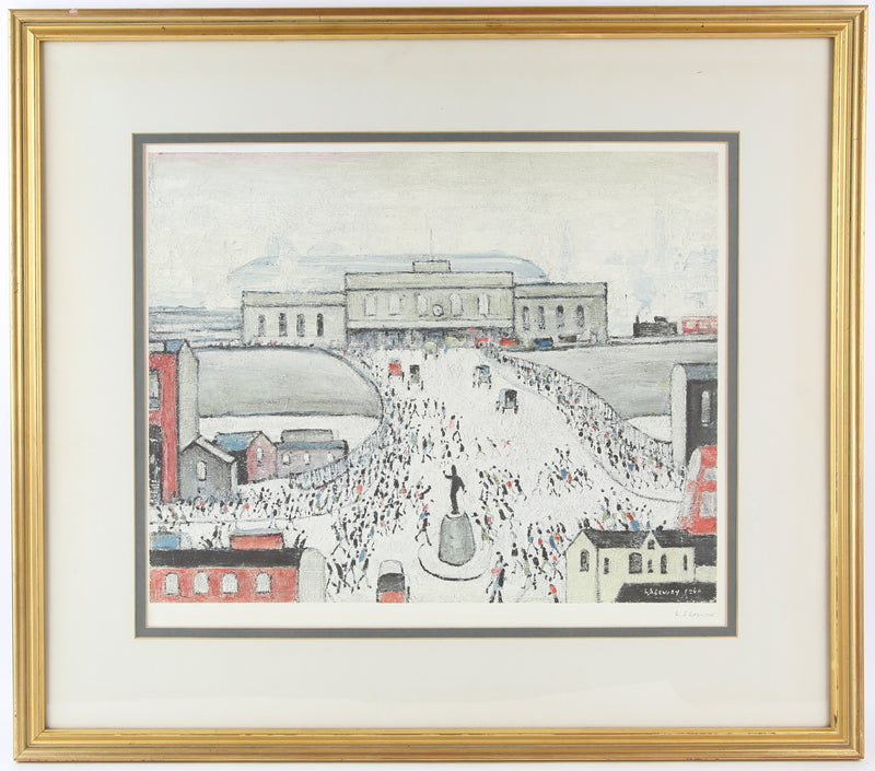 L.S. LAURENCE STEPHEN LOWRY, 'STATION APPROACH', SIGNED LIMITED EDITION PRINT, 262/850