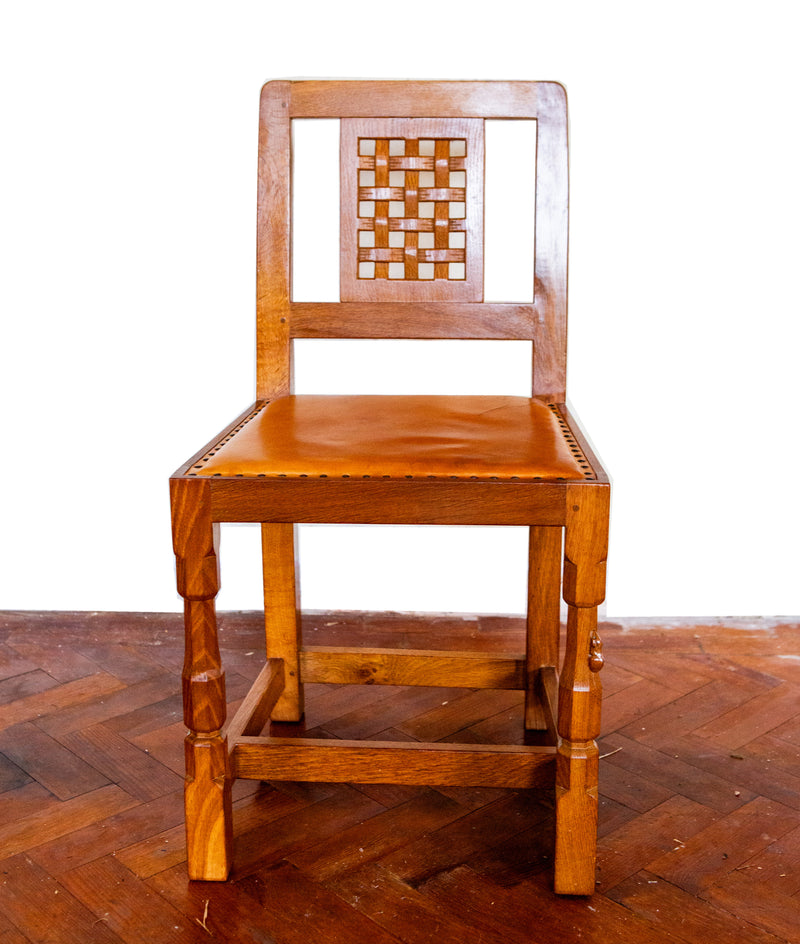 ROBERT 'MOUSEMAN' THOMPSON OF KILBURN - SOLID OAK 6FT DINING TABLE & CHAIRS SET