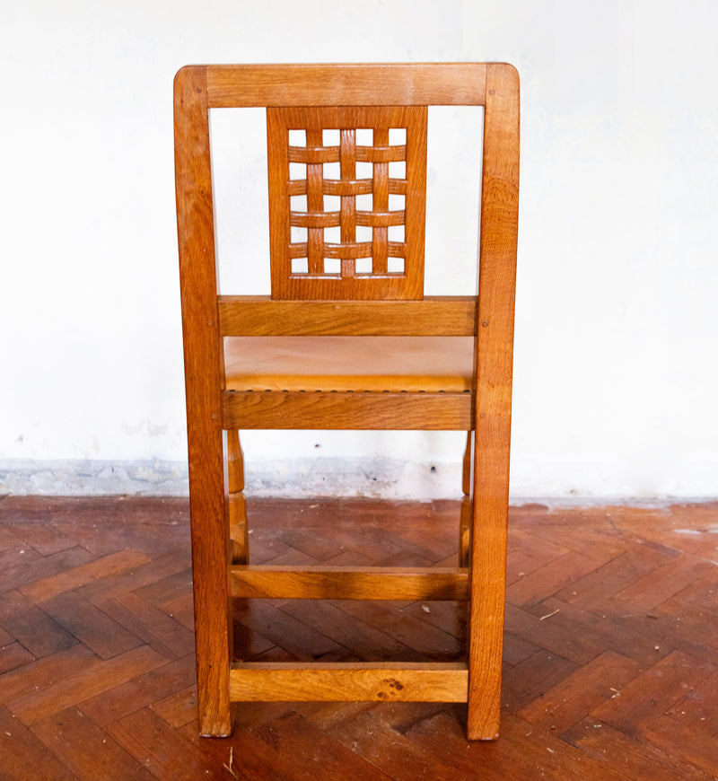 ROBERT 'MOUSEMAN' THOMPSON OF KILBURN - SOLID OAK 6FT DINING TABLE & CHAIRS SET