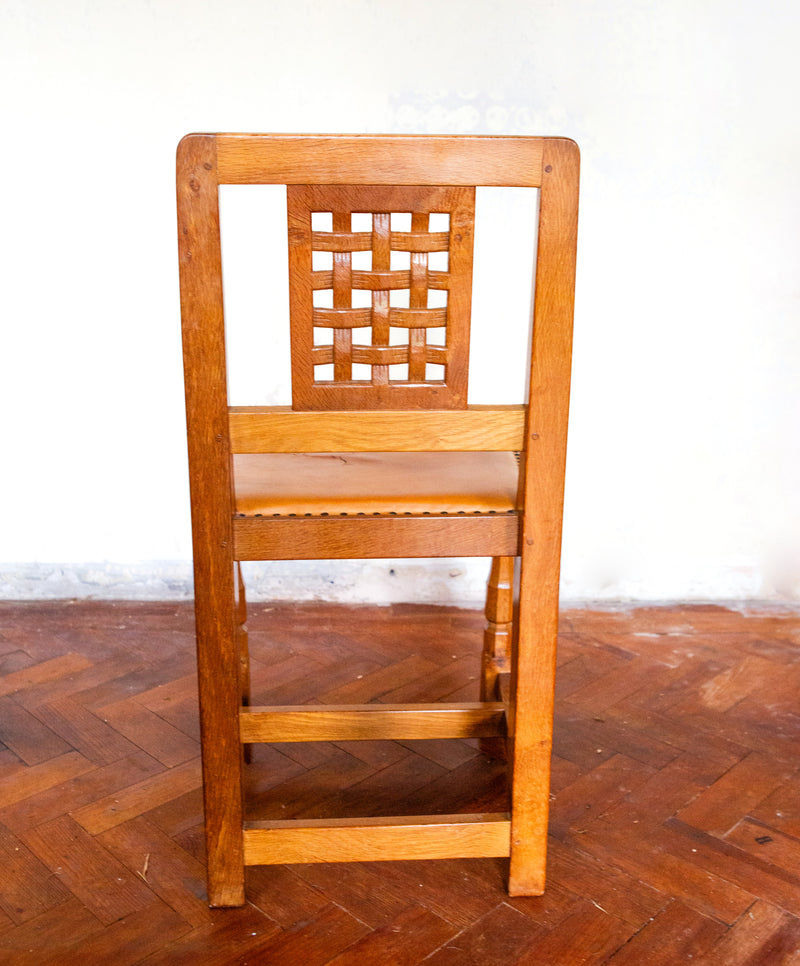 ROBERT 'MOUSEMAN' THOMPSON OF KILBURN - SOLID OAK 6FT DINING TABLE & CHAIRS SET