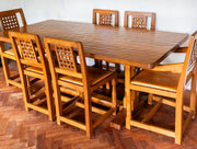 ROBERT 'MOUSEMAN' THOMPSON OF KILBURN - SOLID OAK 6FT DINING TABLE & CHAIRS SET