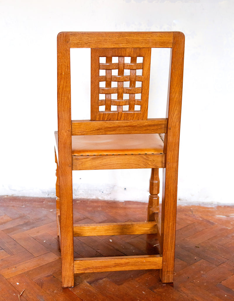 ROBERT 'MOUSEMAN' THOMPSON OF KILBURN - SOLID OAK 6FT DINING TABLE & CHAIRS SET