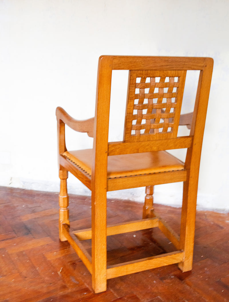 ROBERT 'MOUSEMAN' THOMPSON OF KILBURN - SOLID OAK 6FT DINING TABLE & CHAIRS SET