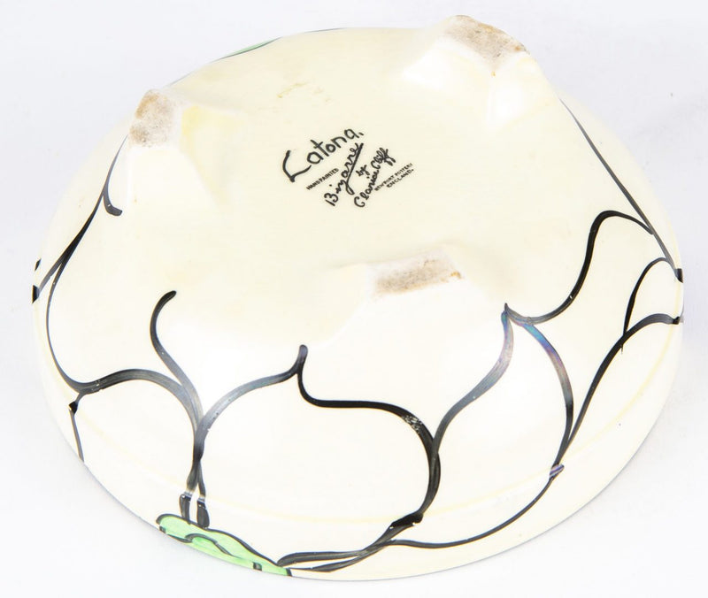 CLARICE CLIFF 'LATONA' ART DECO NEWPORT POTTERY BIZARRE FOOTED SERVING BOWL DISH