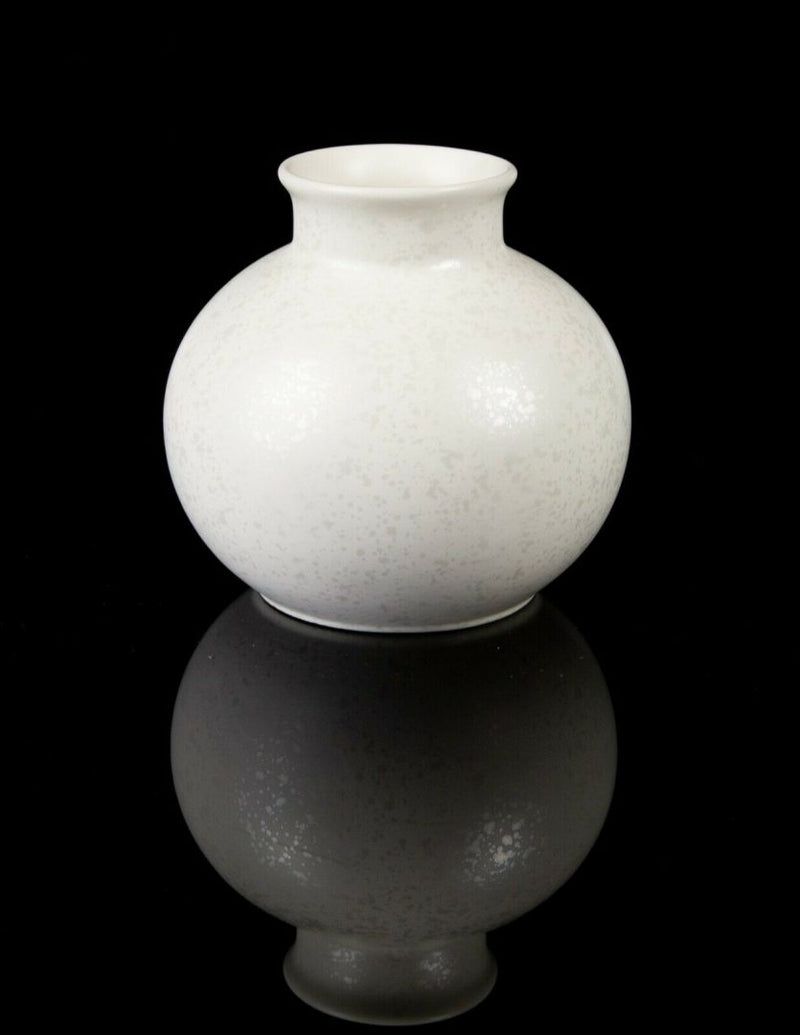 POOLE POTTERY - SET OF 3 BLUE GREEN IRIDESCENT WHITE 4" GLOBULAR GLOBE OVOID VASES
