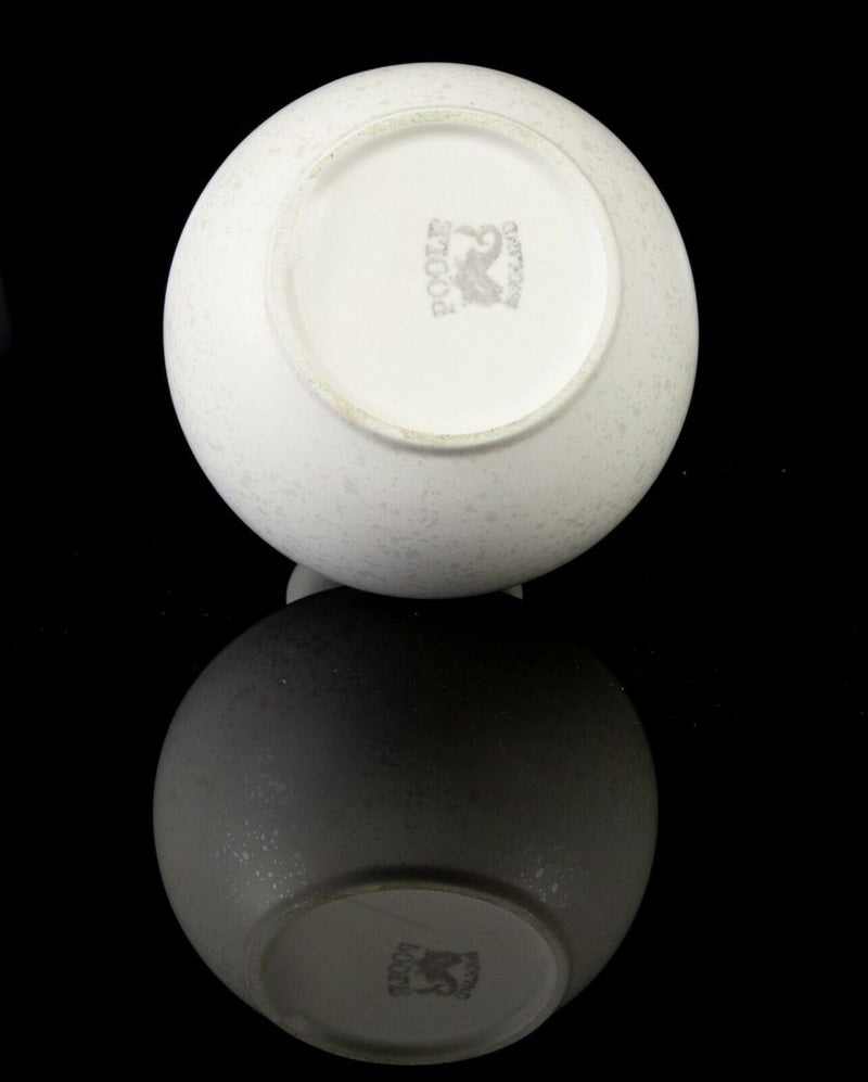 POOLE POTTERY - SET OF 3 BLUE GREEN IRIDESCENT WHITE 4" GLOBULAR GLOBE OVOID VASES