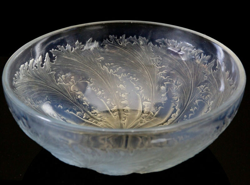 R LALIQUE -CHICOREE- FROSTED/OPALESCENT GLASS CENTREPIECE BOWL DISH VDA No. 3213