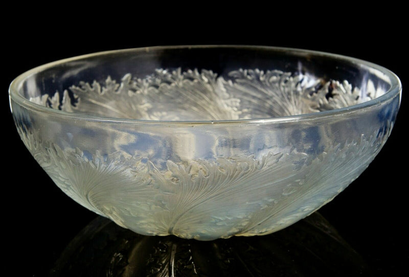 R LALIQUE -CHICOREE- FROSTED/OPALESCENT GLASS CENTREPIECE BOWL DISH VDA No. 3213
