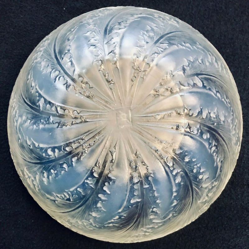 R LALIQUE -CHICOREE- FROSTED/OPALESCENT GLASS CENTREPIECE BOWL DISH VDA No. 3213