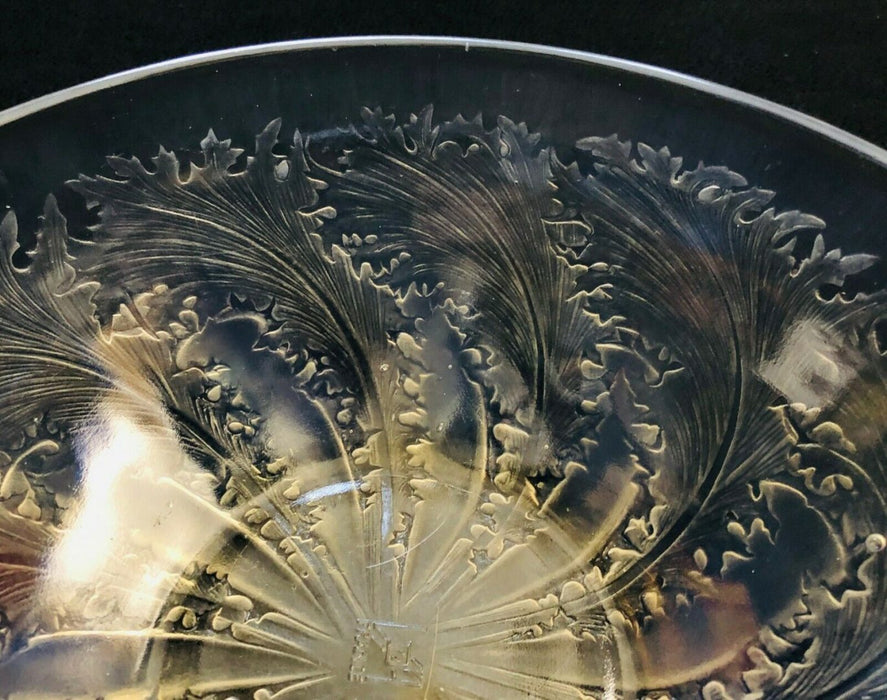 R LALIQUE -CHICOREE- FROSTED/OPALESCENT GLASS CENTREPIECE BOWL DISH VDA No. 3213