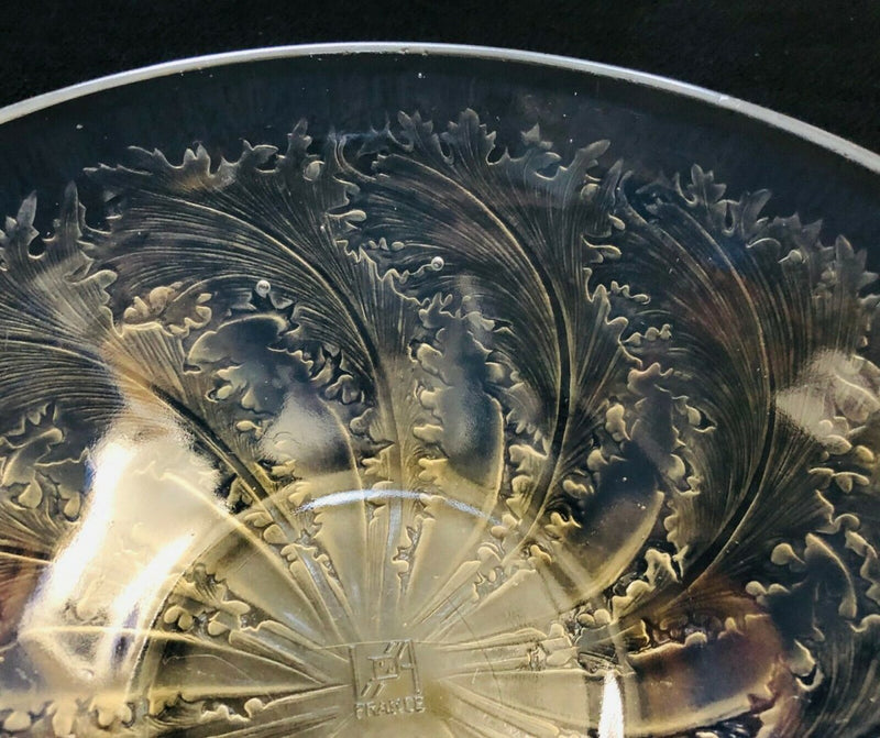 R LALIQUE -CHICOREE- FROSTED/OPALESCENT GLASS CENTREPIECE BOWL DISH VDA No. 3213