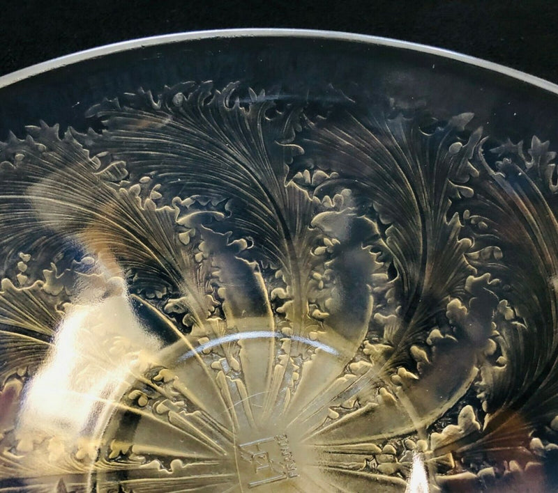R LALIQUE -CHICOREE- FROSTED/OPALESCENT GLASS CENTREPIECE BOWL DISH VDA No. 3213