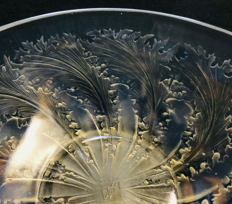 R LALIQUE -CHICOREE- FROSTED/OPALESCENT GLASS CENTREPIECE BOWL DISH VDA No. 3213