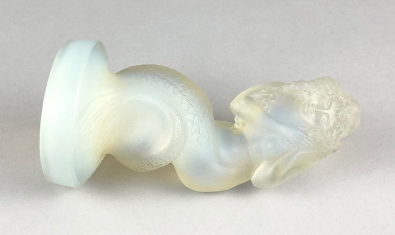 R LALIQUE 'NAIADE' LARGE MERMAID OPALESCENT BLUE GLASS CAR MASCOT FIGURE No. 832