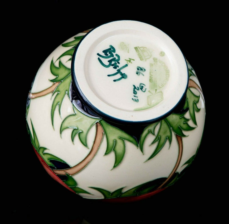 RACHEL BISHOP for MOORCROFT -MEO VOTO- 2013 OVOID GLOBULAR FLORAL FLOWER VASE