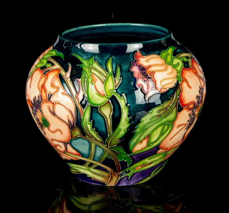 RACHEL BISHOP for MOORCROFT -POPPY- 2003 LIMITED EDITION FLORAL VASE, 170/200