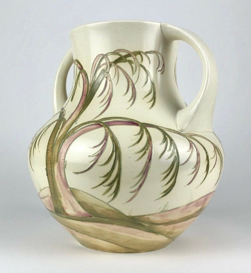 MOORCROFT POTTERY 'WEEPING WILLOW' 1930s TWIN-HANDLED BALUSTER VASE
