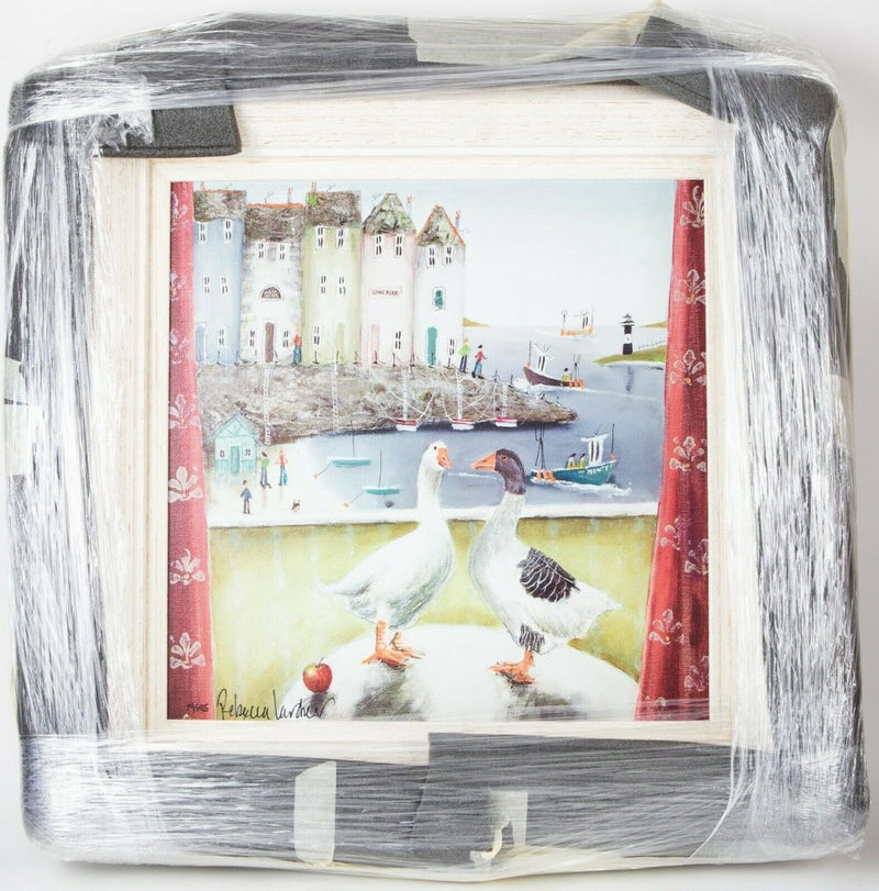 REBECCA LARDNER (BRITISH, b.1971) -HOME BIRDS- LIMITED EDITION GEESE SEA PRINT
