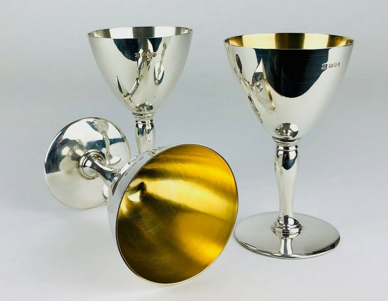 RICHARD COMYNS for TIFFANY & Co. - SET OF SIX SOLID STERLING SILVER GOBLETS, 590g
