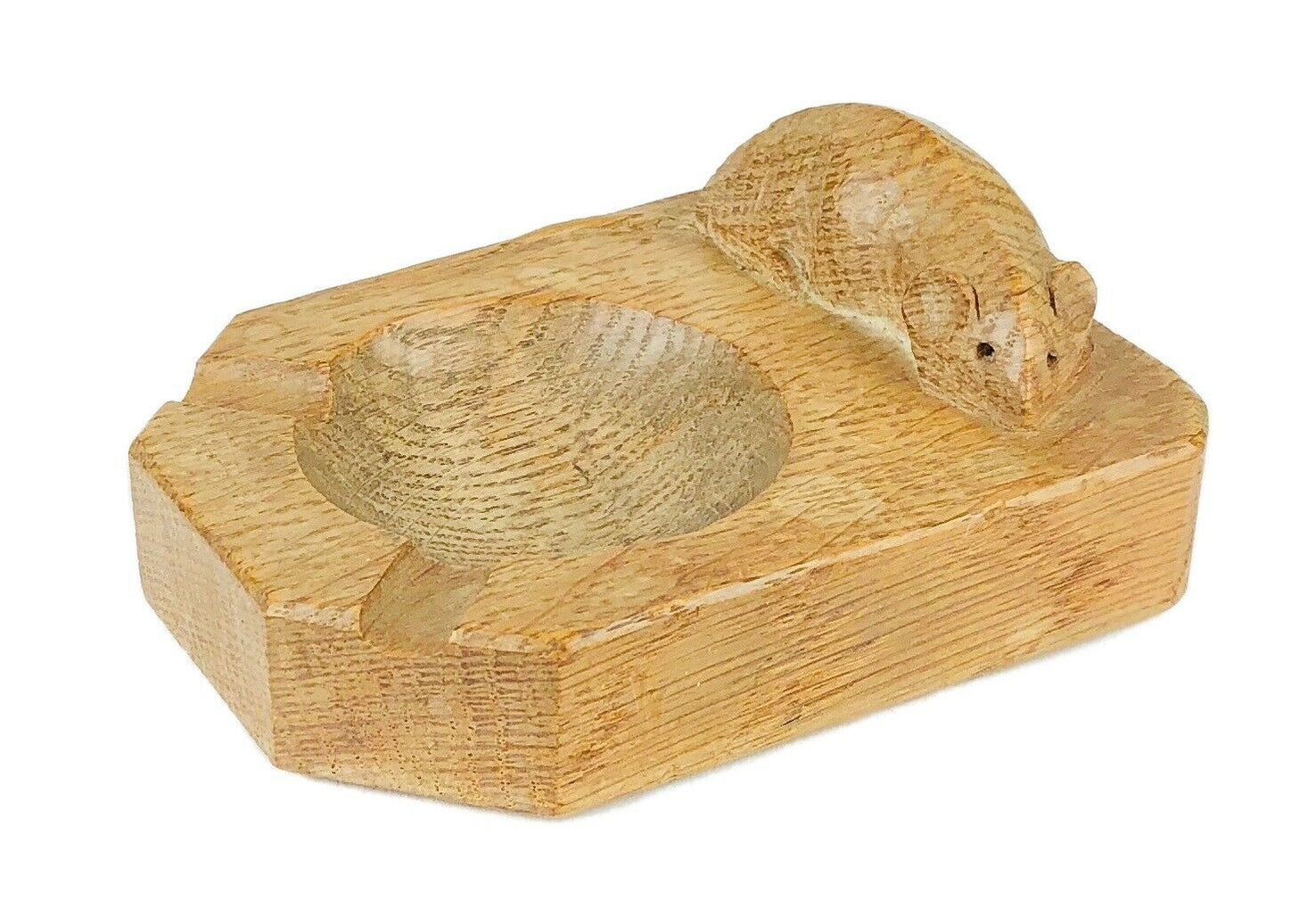 Robert 'Mouseman' Thompson Of Kilburn Carved Oak Ash Tray — PM