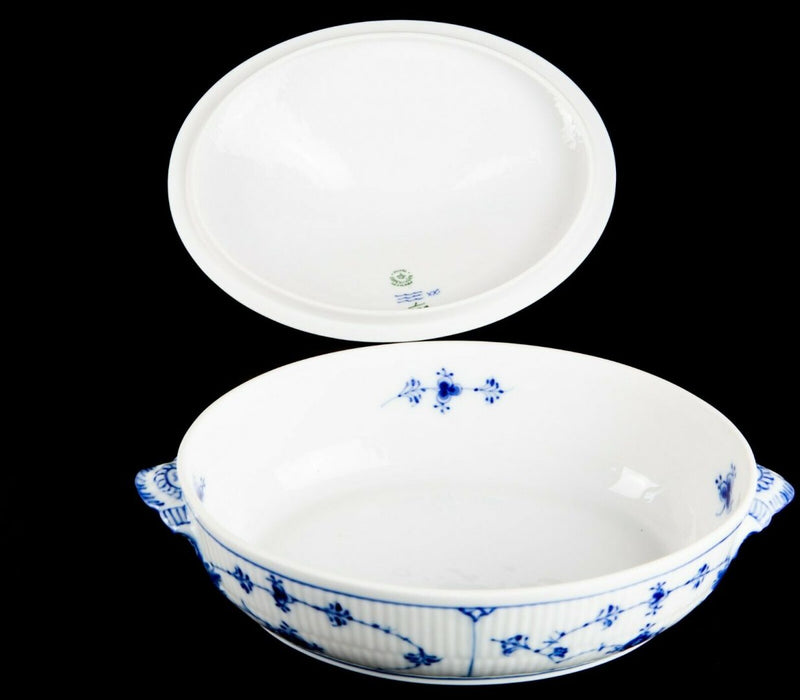 ROYAL COPENHAGEN BLUE/WHITE FLUTED VEGETABLE TUREEN SERVING DISH No. 283