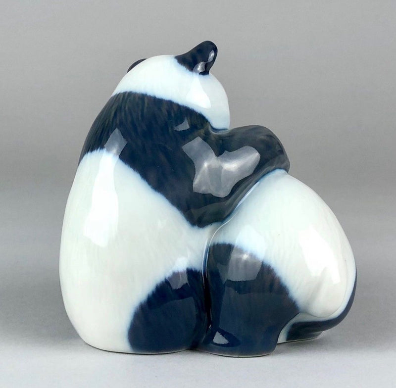 ROYAL COPENHAGEN 'PLAYING PANDA CUBS' FIGURE MODEL 667 BLACK/WHITE BEARS