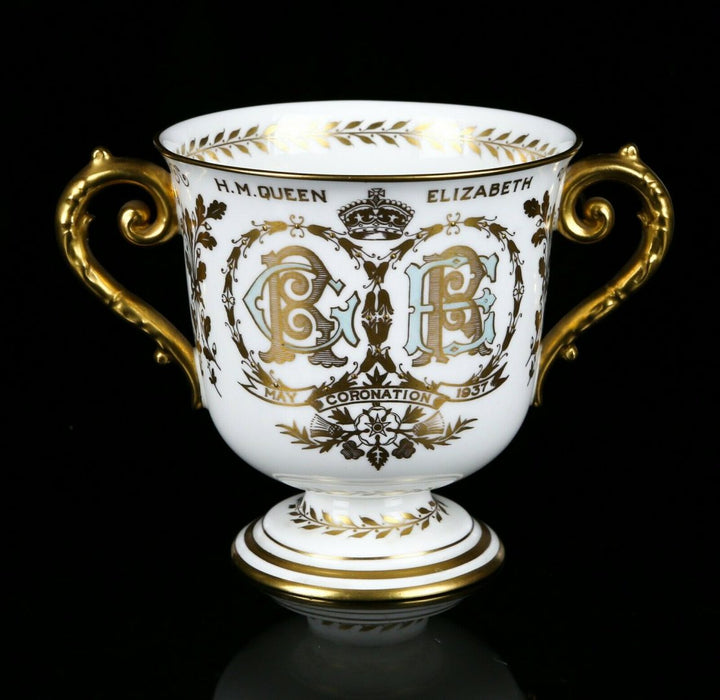 ROYAL CROWN DERBY - 1937 KING GEORGE VI CORONATION COMMEMORATIVE LOVING CUP