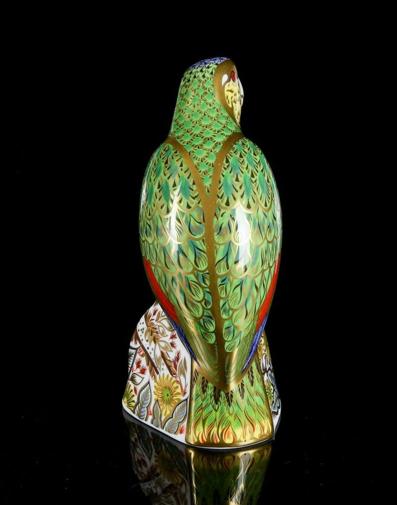 ROYAL CROWN DERBY -AMAZON GREEN PARROT- LIMITED EDITION PAPERWEIGHT FIGURE MODEL