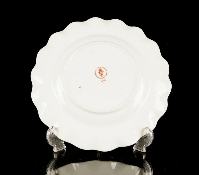ROYAL CROWN DERBY - JAPANESE OLD IMARI 1128 GOLD FLUTED DESSERT PLATE
