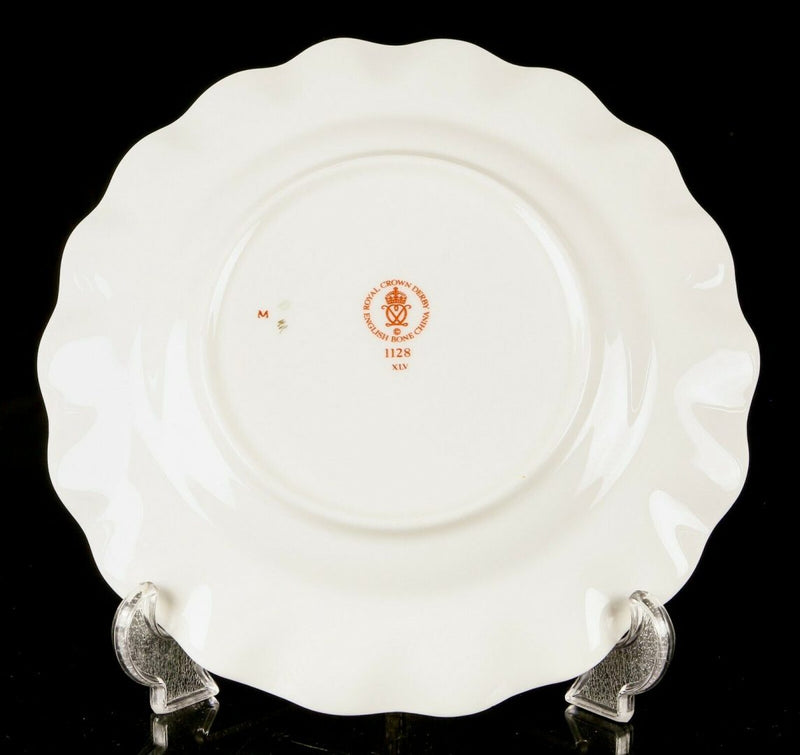 ROYAL CROWN DERBY - JAPANESE OLD IMARI 1128 GOLD FLUTED DESSERT PLATE